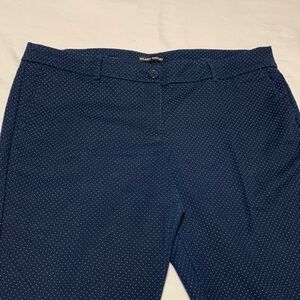 Hilary Radley Dark Blue Pin Dot Ankle Cropped Trousers